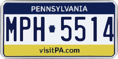 PA license plate MPH5514