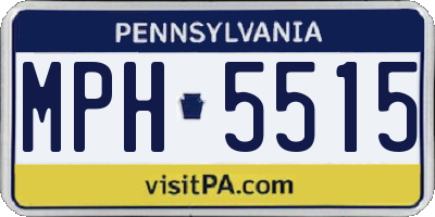 PA license plate MPH5515