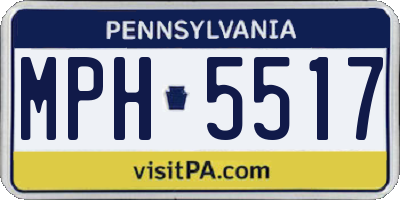 PA license plate MPH5517