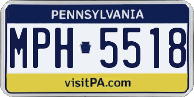 PA license plate MPH5518