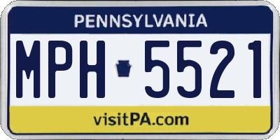 PA license plate MPH5521
