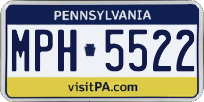 PA license plate MPH5522