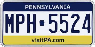 PA license plate MPH5524