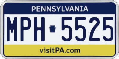 PA license plate MPH5525