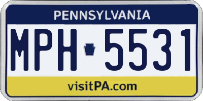 PA license plate MPH5531