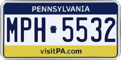 PA license plate MPH5532