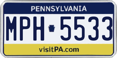 PA license plate MPH5533