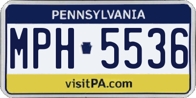 PA license plate MPH5536
