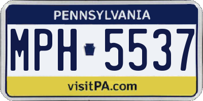 PA license plate MPH5537