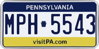 PA license plate MPH5543