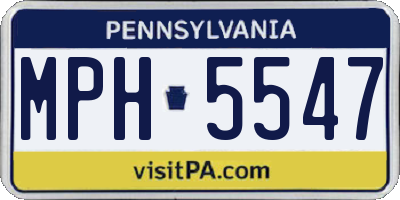 PA license plate MPH5547