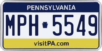 PA license plate MPH5549