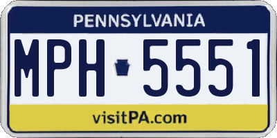 PA license plate MPH5551