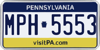PA license plate MPH5553