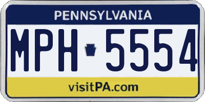 PA license plate MPH5554
