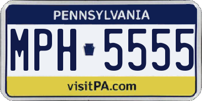 PA license plate MPH5555