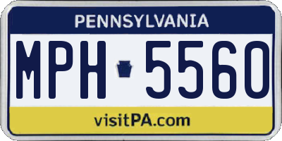PA license plate MPH5560