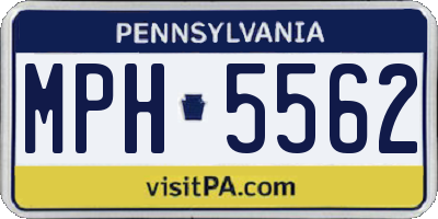 PA license plate MPH5562