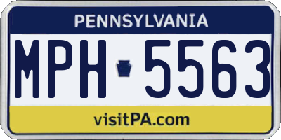 PA license plate MPH5563