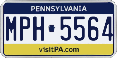 PA license plate MPH5564