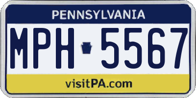 PA license plate MPH5567