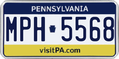 PA license plate MPH5568