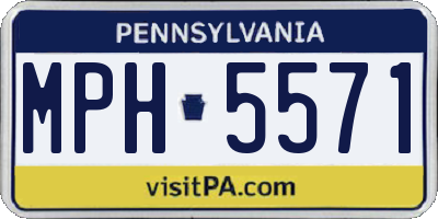 PA license plate MPH5571