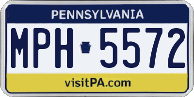 PA license plate MPH5572