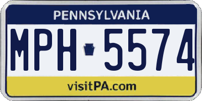PA license plate MPH5574