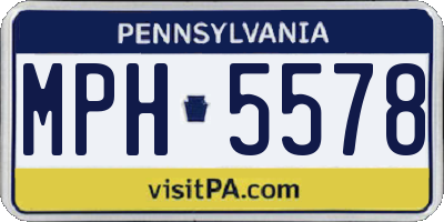 PA license plate MPH5578