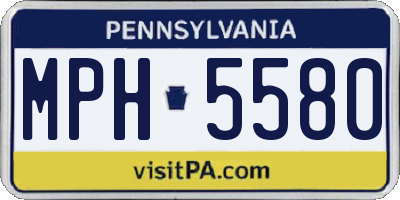 PA license plate MPH5580