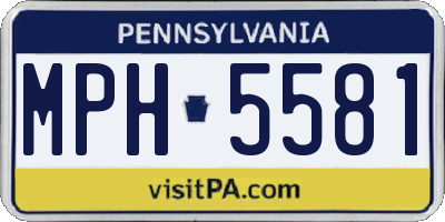PA license plate MPH5581