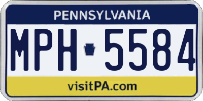 PA license plate MPH5584