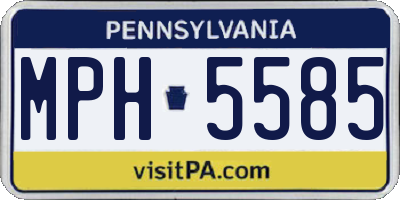 PA license plate MPH5585