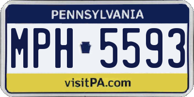 PA license plate MPH5593