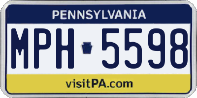 PA license plate MPH5598