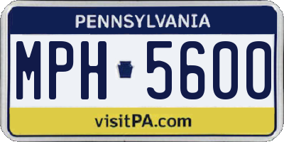 PA license plate MPH5600