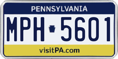 PA license plate MPH5601