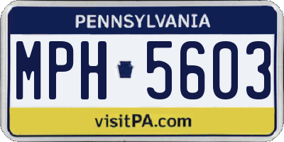 PA license plate MPH5603