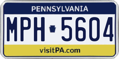 PA license plate MPH5604