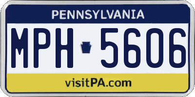 PA license plate MPH5606