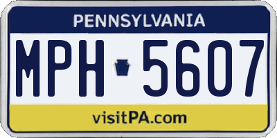 PA license plate MPH5607