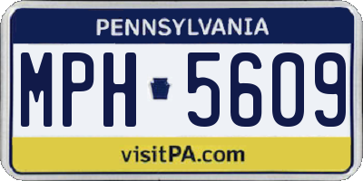 PA license plate MPH5609
