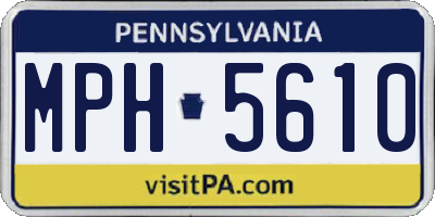 PA license plate MPH5610