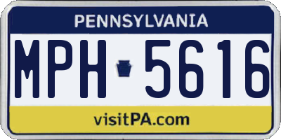 PA license plate MPH5616