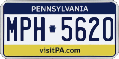 PA license plate MPH5620