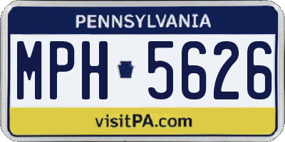 PA license plate MPH5626