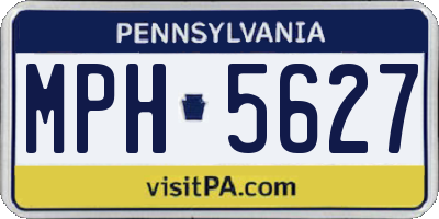 PA license plate MPH5627