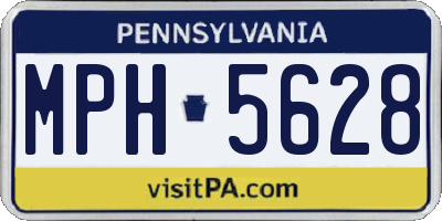 PA license plate MPH5628