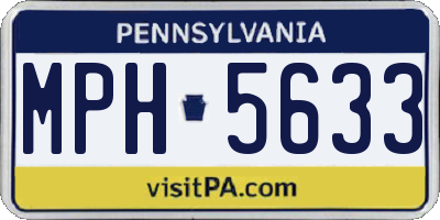 PA license plate MPH5633